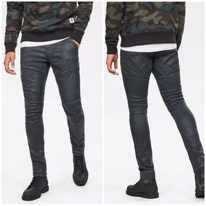 G-Star Raw Mens Rackam Waxed Jeans Skinny 3D